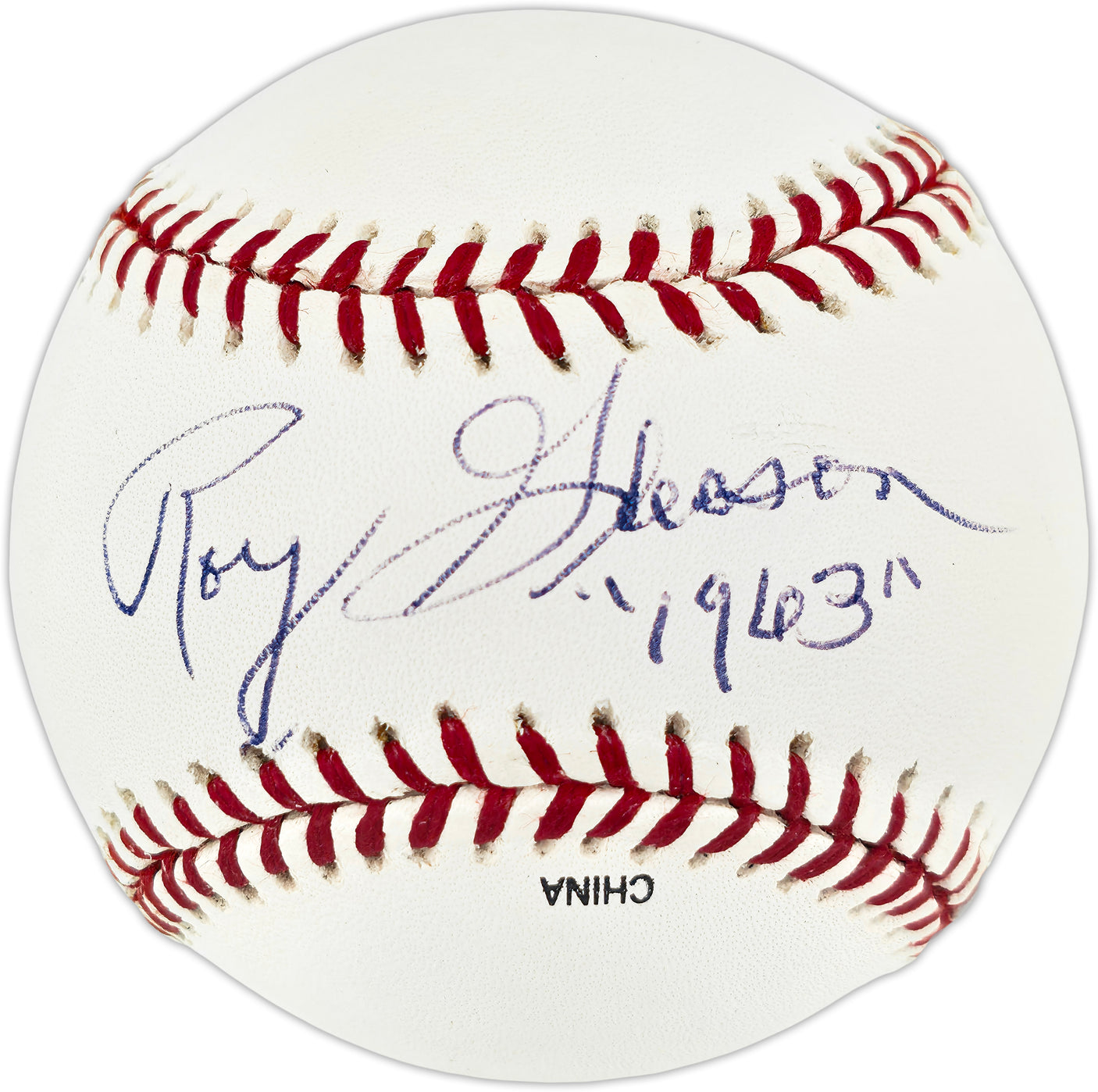 Roy Gleason Autographed Official Rawlings MLB Baseball Los Angeles Dodgers "1963" Beckett BAS QR #BU87237