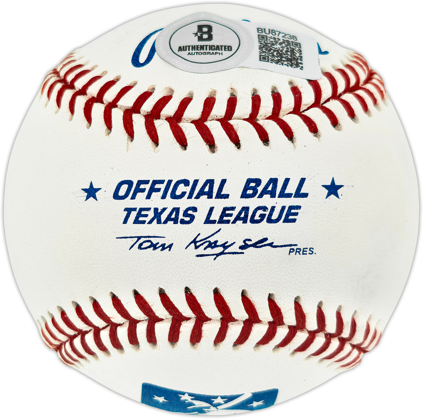 Dick Tracewski Autographed Official Texas League Baseball Detroit Tigers "1968 WC" Beckett BAS QR #BU87238