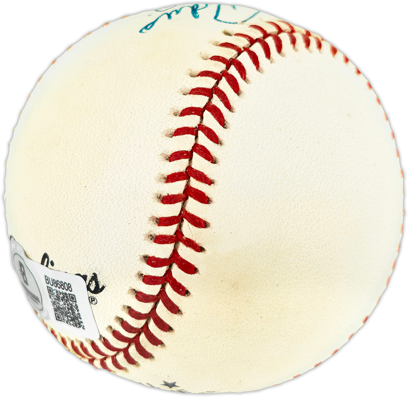 Johnny Podres Autographed Official Jackie Robinson NL Baseball Brooklyn Dodgers "55 WS MVP" Beckett BAS QR #BU86808