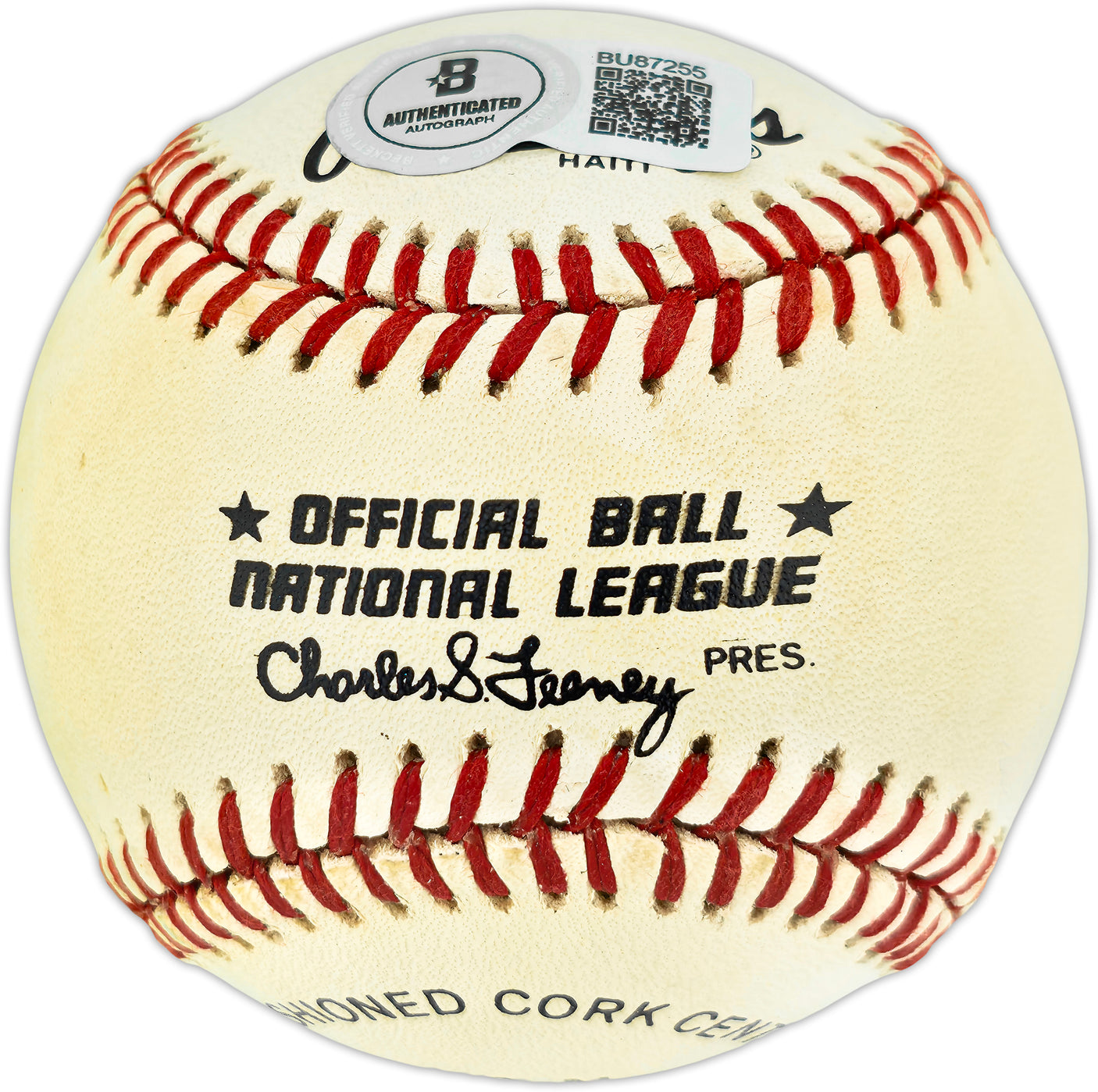 Mike Schmidt Autographed Official Feeney NL Baseball Philadelphia Phillies Beckett BAS QR #BU87255