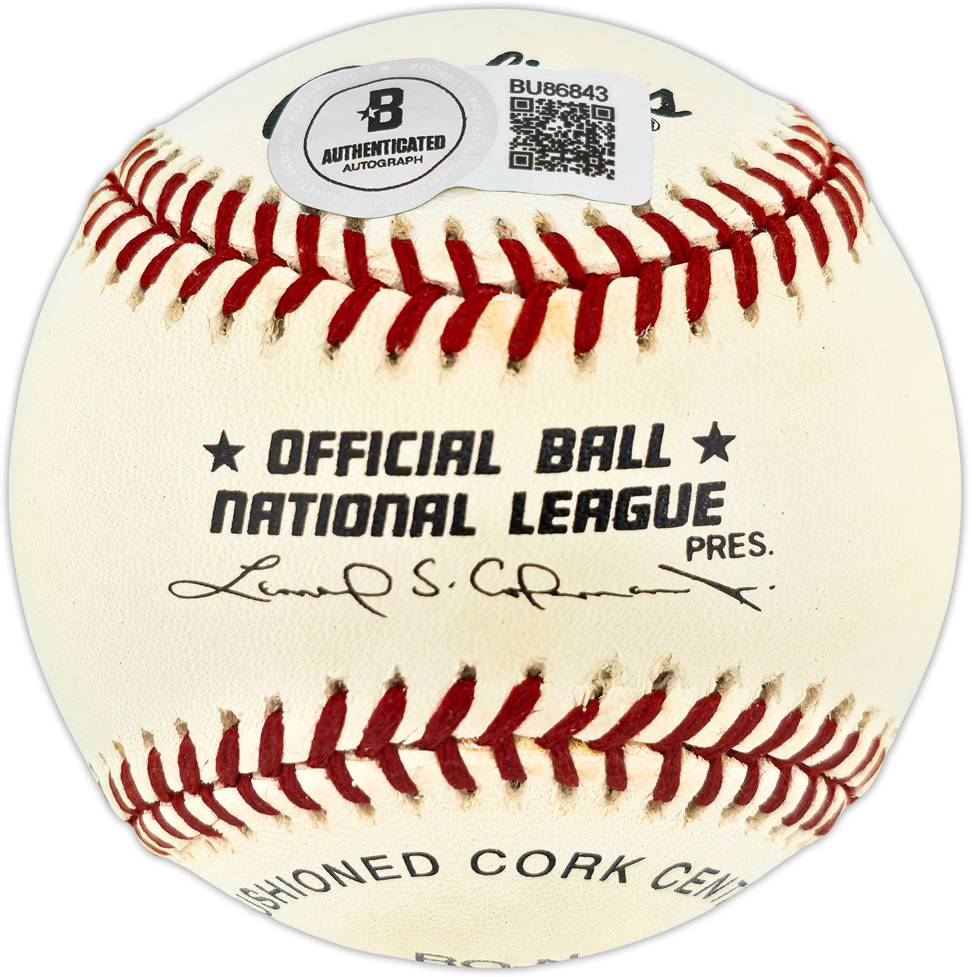 Burt Hooton Autographed Official NL Baseball Los Angeles Dodgers Beckett BAS QR #BU86843