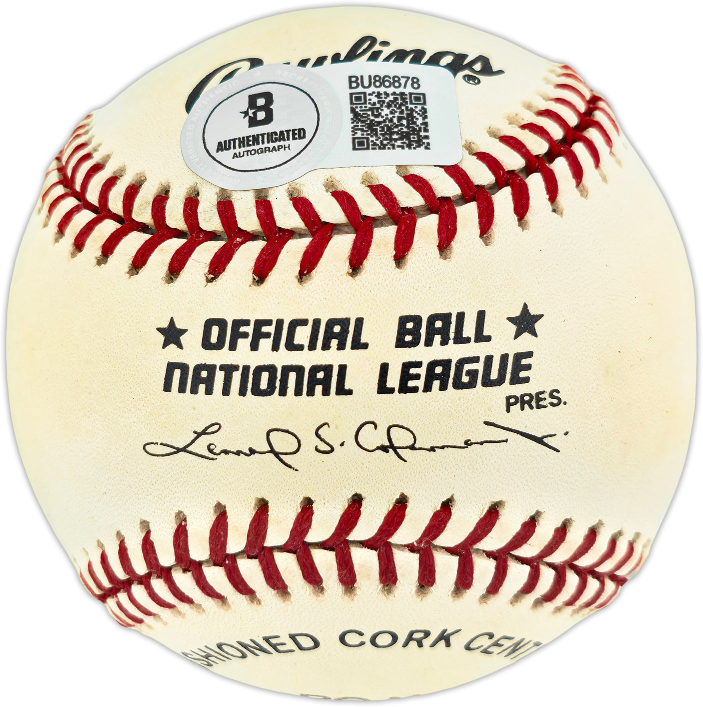 Al Gionfriddo Autographed Official NL Baseball Brooklyn Dodgers "1947 World Series Catch" Beckett BAS QR #BU86878