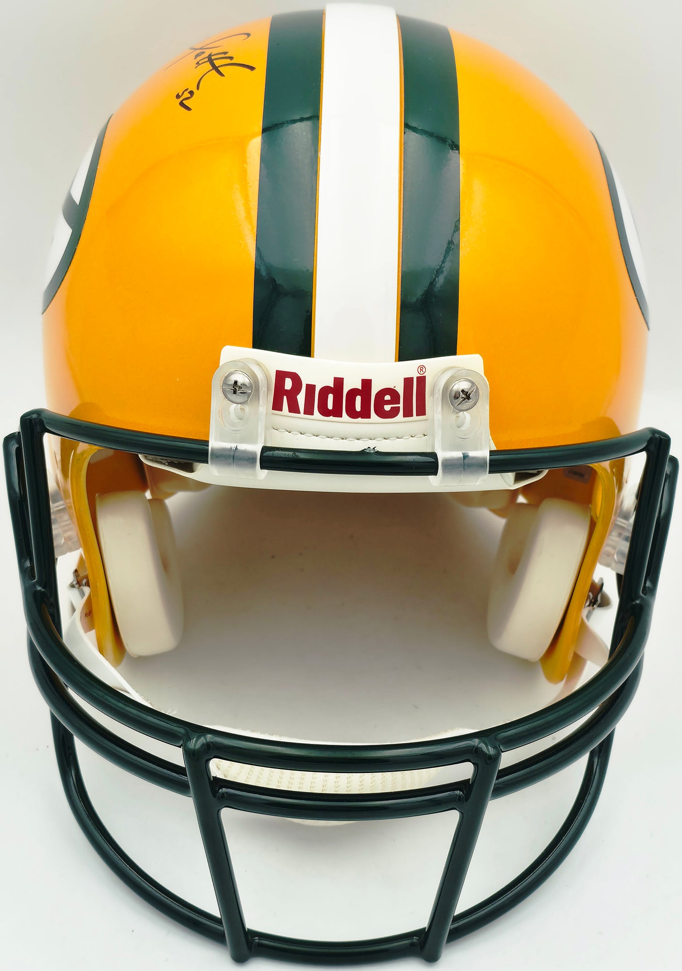 Clay Matthews Autographed Green Bay Packers Full Size Yellow Authentic Helmet Beckett BAS QR #BU86390