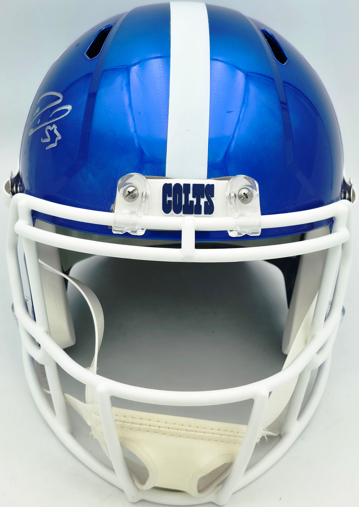 Darius Leonard Autographed Indianapolis Colts Full Size Flash Blue Replica Speed Helmet JSA #WA115252