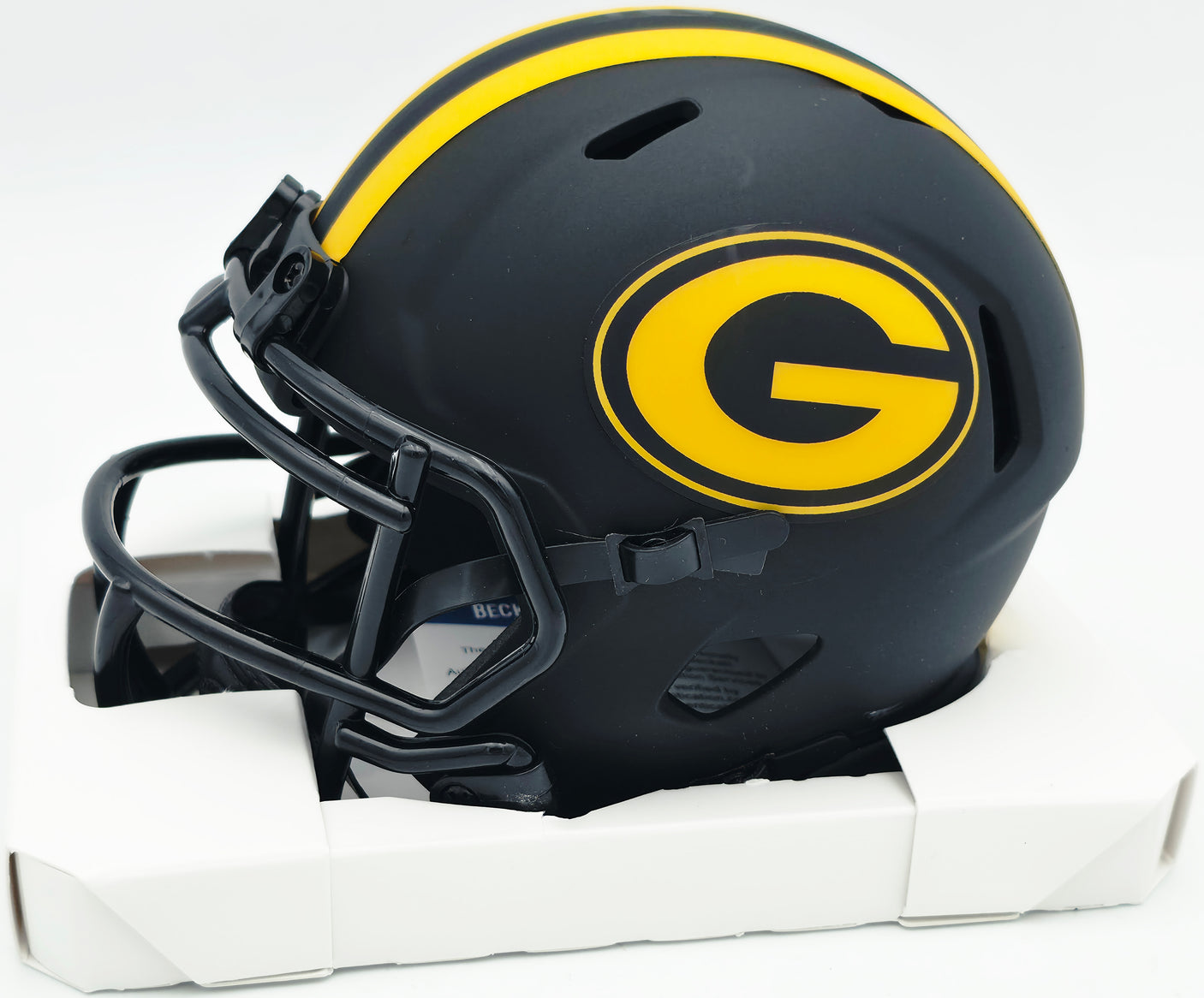 Davante Adams Autographed Green Bay Packers Eclipse Black Speed Mini Helmet Beckett BAS Witness #WD83662