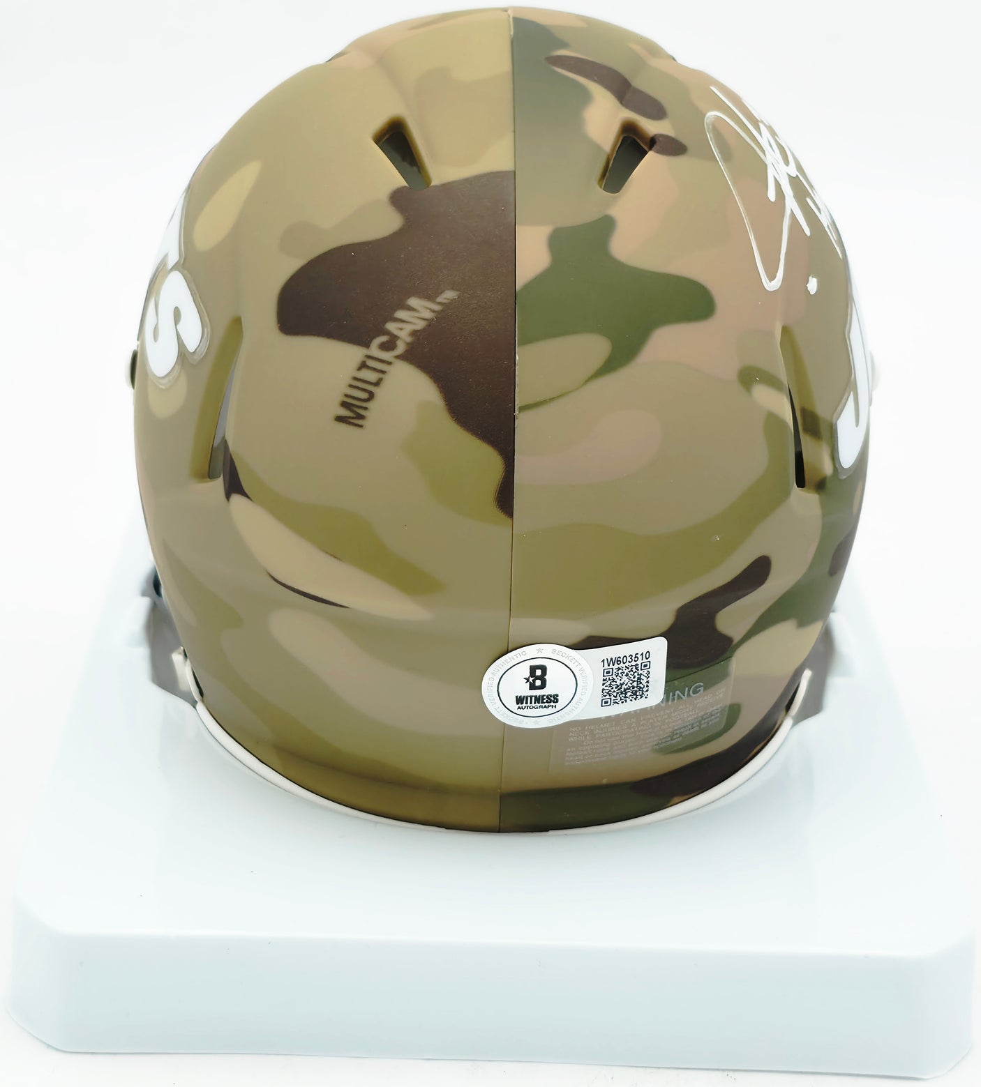 LaDainian Tomlinson Autographed New York Jets Camo Speed Mini Helmet "HOF 17" Beckett BAS Witness #1W603510