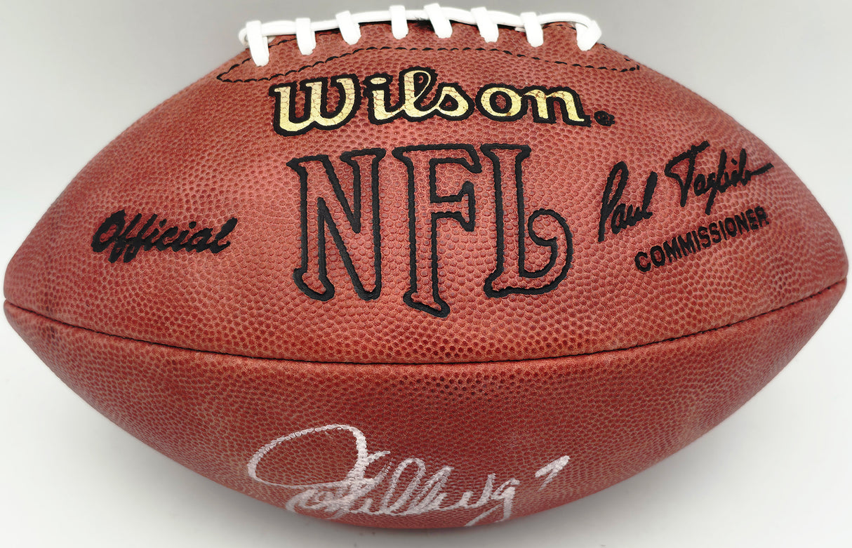 John Elway Autographed Denver Broncos Full Size Official NFL Leather Helmet Beckett BAS QR #BU86711