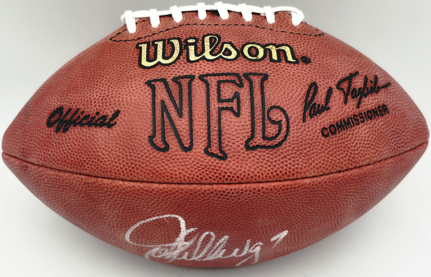 John Elway Autographed Denver Broncos Full Size Official NFL Leather Helmet Beckett BAS QR #BU86711