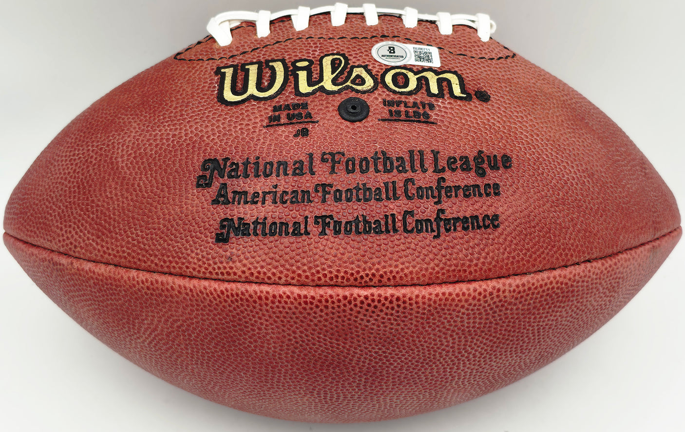 John Elway Autographed Denver Broncos Full Size Official NFL Leather Helmet Beckett BAS QR #BU86711