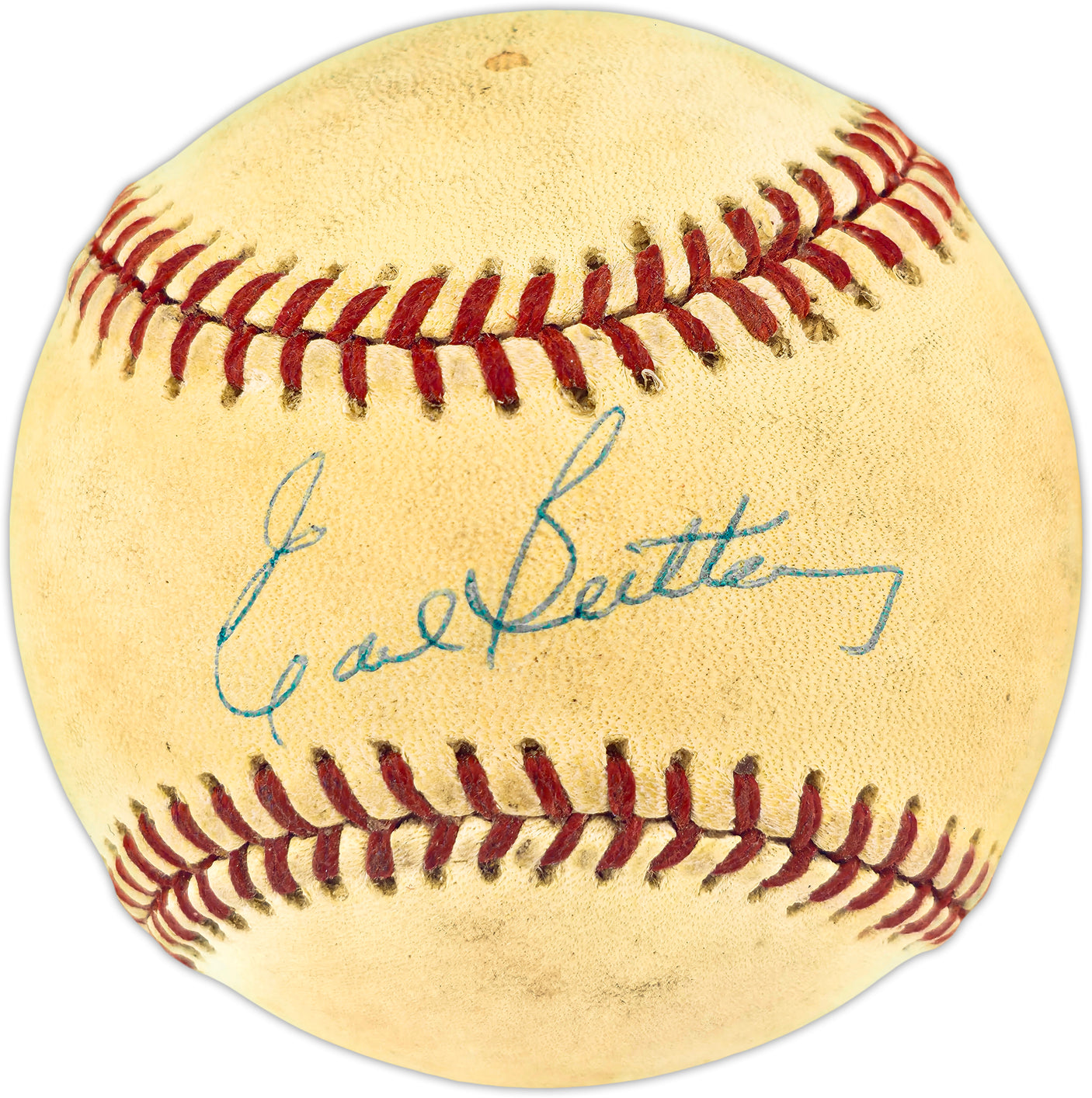 Earl Battey Autographed Official NL Baseball Minnesota Twins Beckett BAS QR #BU86927
