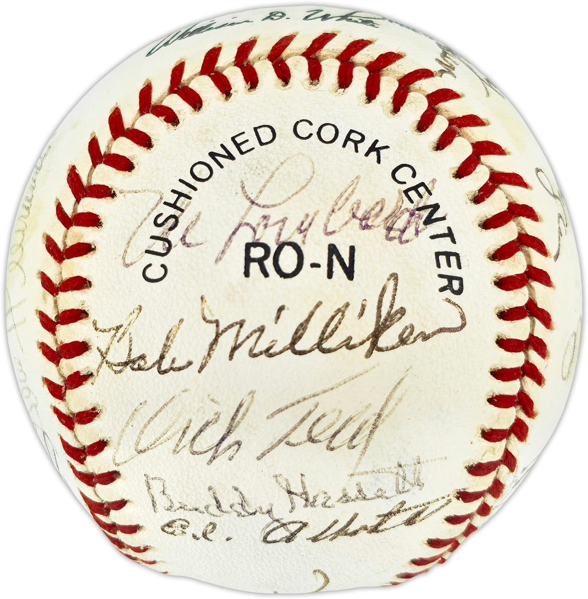 Brooklyn Dodger Greats Autographed Official NL Baseball With 21 Signatures Including Pee Wee Reese Beckett BAS #AE49069