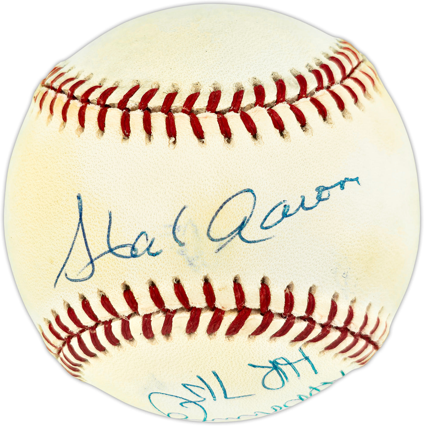 Hank Aaron & Al Downing Autographed Official NL Baseball "HR 715" Beckett BAS #AE49088