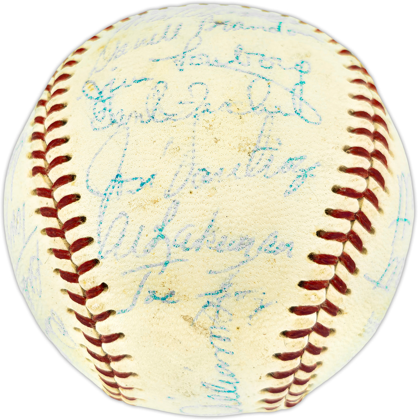 1967 Boston Red Sox Team Autographed Official Baseball With 26 Signatures Including Tony Conigliaro & Sparky Lyle Beckett BAS #AE49082
