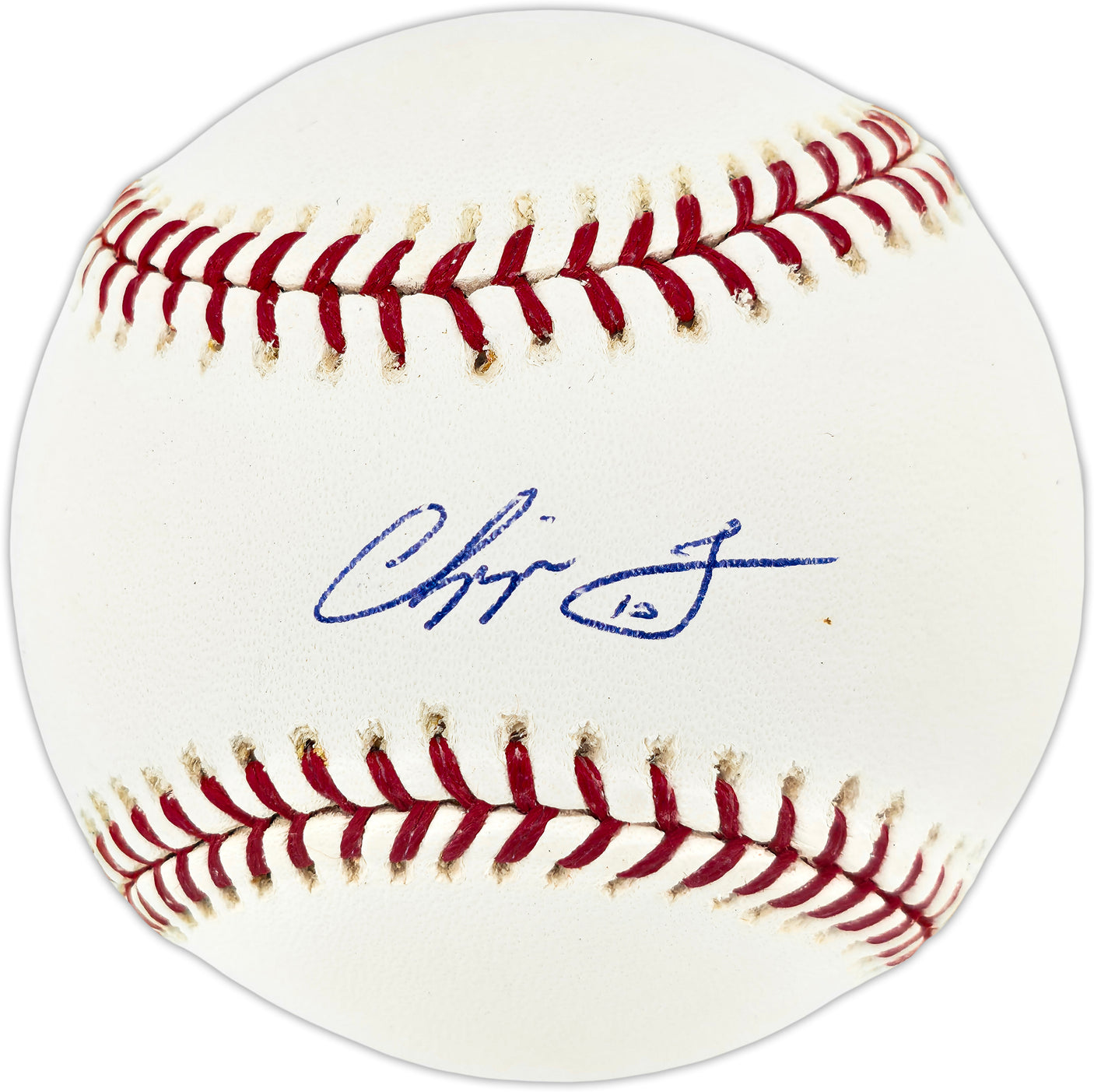 Chipper Jones Autographed Official MLB Baseball Atlanta Braves (Smudged) Beckett BAS QR #BU86951