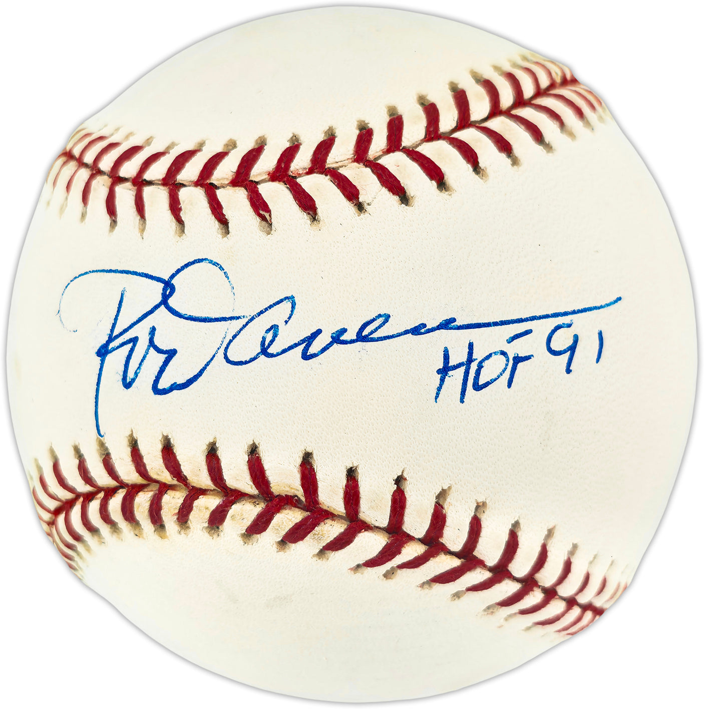 Rod Carew Autographed Official MLB Baseball Minnesota Twins, Los Angeles Angels "HOF 91" (Smudged) Beckett BAS QR #BU86952