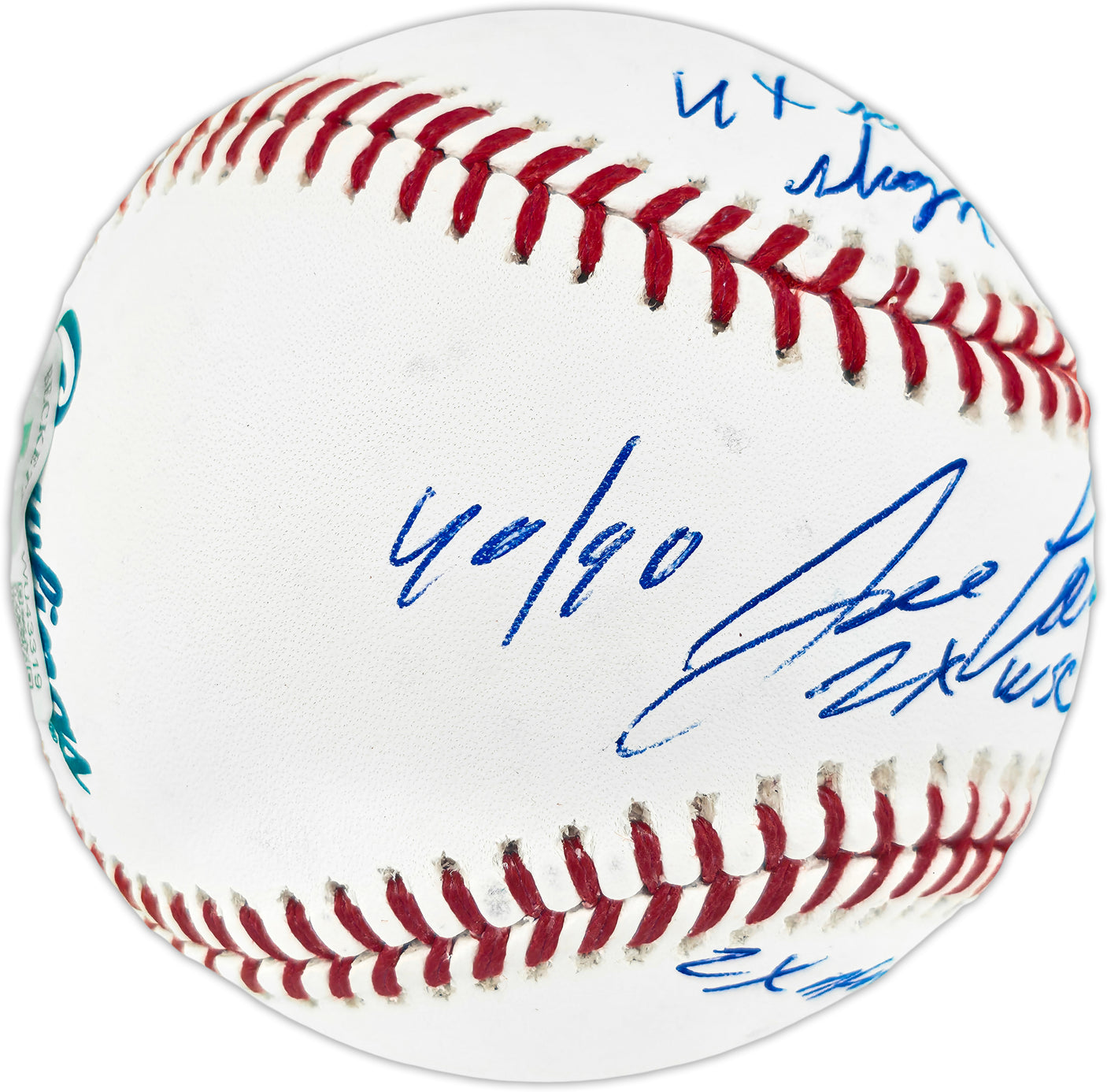 Jose Canseco Autographed Official Statball MLB Baseball Oakland A's (Smudged) Beckett BAS Witness #WU43319