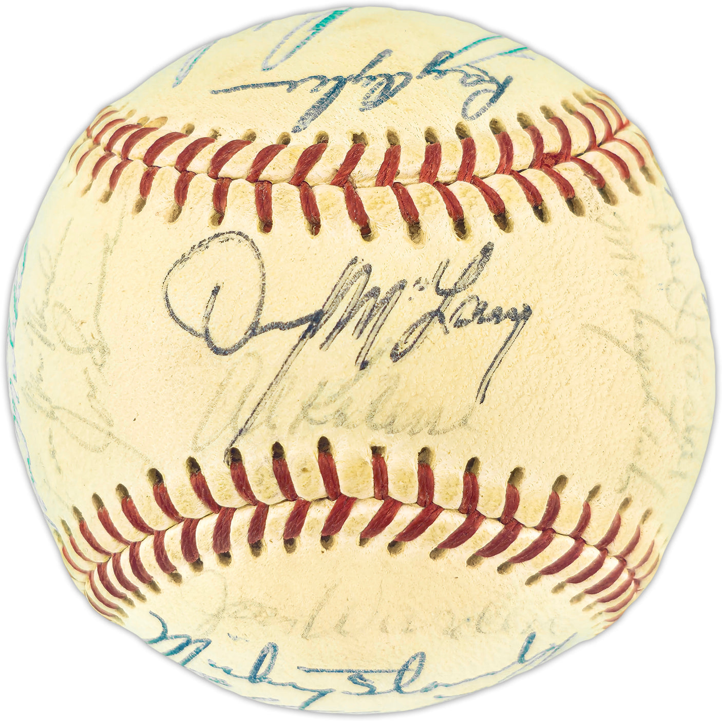 1968 Detroit Tigers Team Autographed Official League Baseball With 30 Signatures Including Norm Cash & Al Kaline Beckett BAS #AE43589