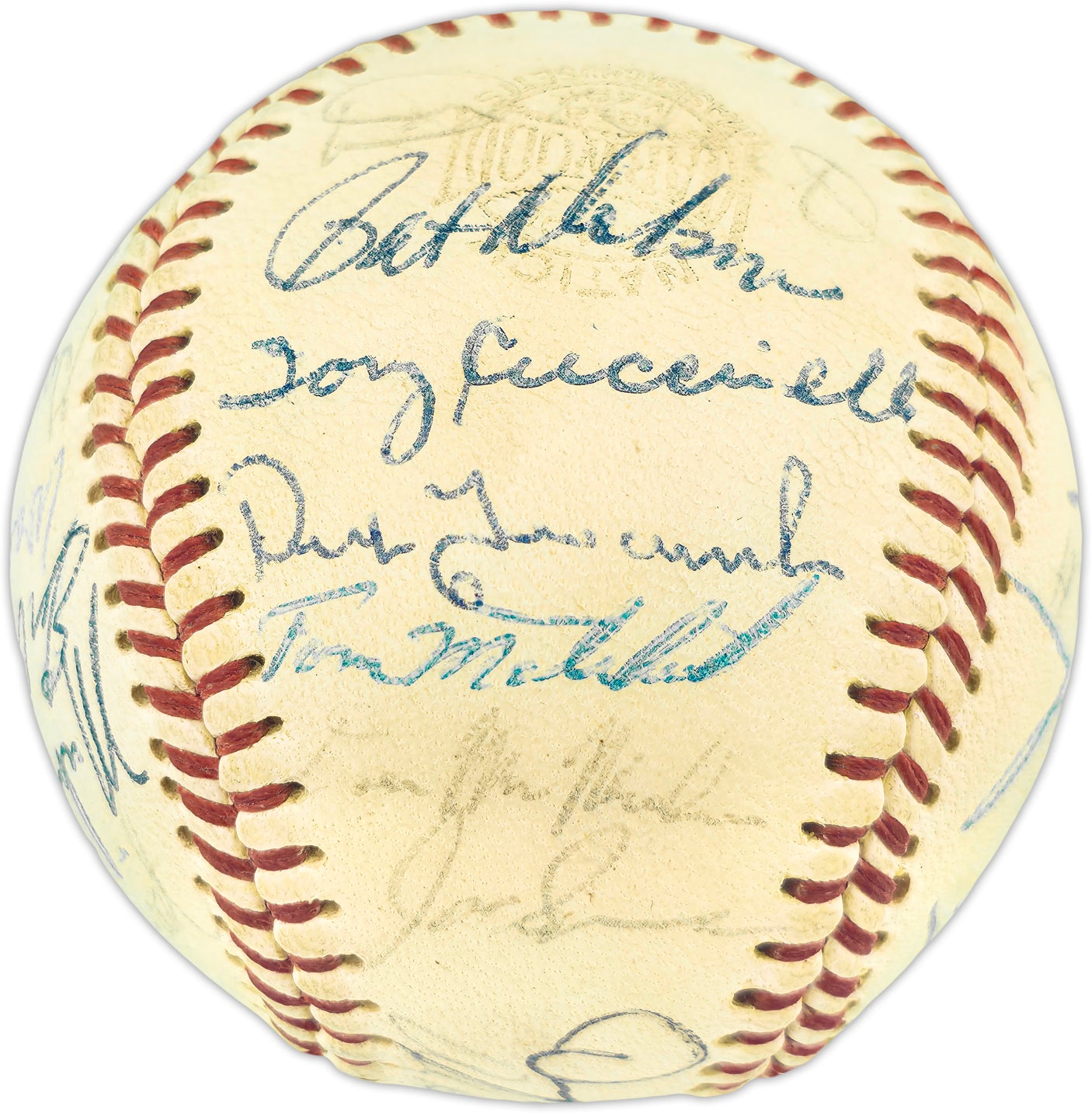 1968 Detroit Tigers Team Autographed Official League Baseball With 30 Signatures Including Norm Cash & Al Kaline Beckett BAS #AE43589