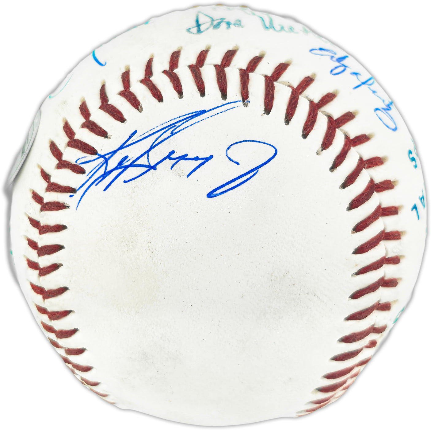 Seattle Mariners Hall of Famers Autographed Official M's Logo Baseball With 5 Signatures Including Ken Griffey Jr. & Dave Niehaus Beckett BAS #BN14987