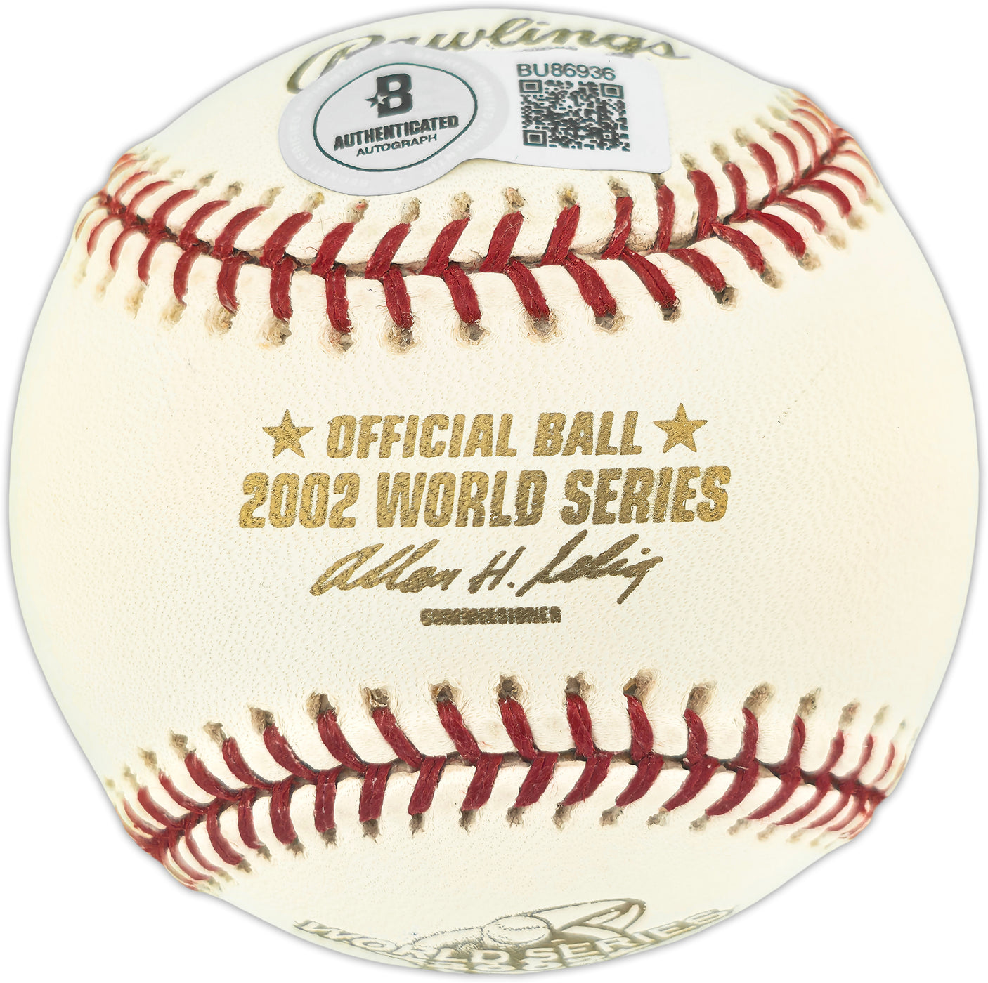 Troy Glaus Autographed Official 2002 World Series Logo Baseball Anaheim Angels "W.S. MVP" Beckett BAS QR #BU86936