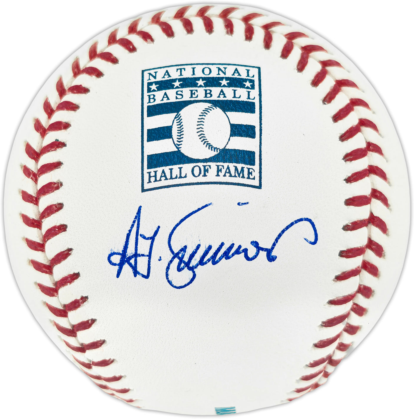 Ted Simmons Autographed Official Hall of Fame Logo Baseball St. Louis Cardinals (Smudged) Beckett BAS Witness #3W397920