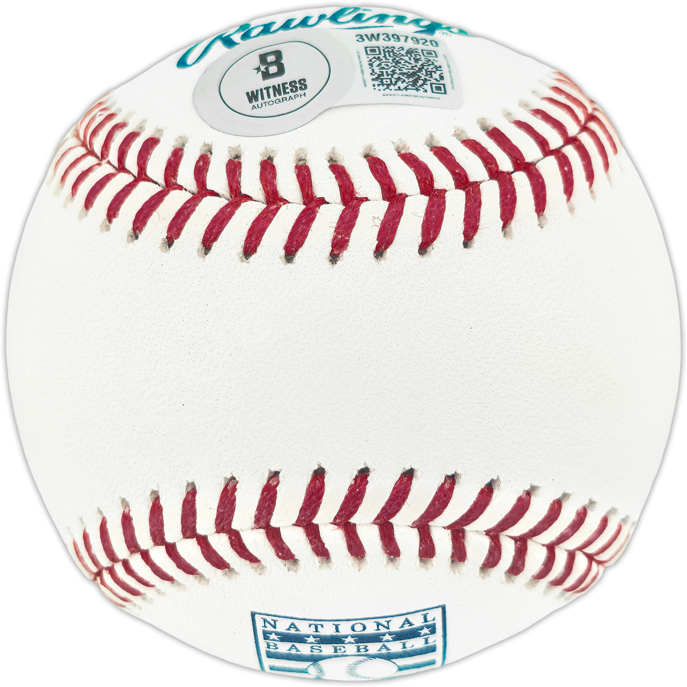 Ted Simmons Autographed Official Hall of Fame Logo Baseball St. Louis Cardinals (Smudged) Beckett BAS Witness #3W397920