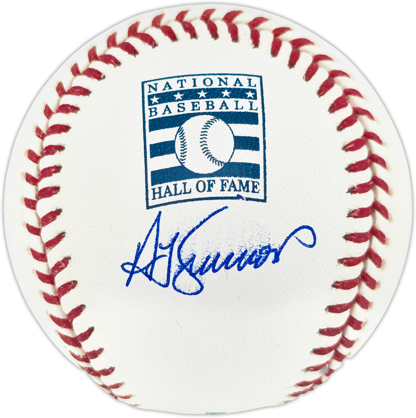 Ted Simmons Autographed Official Hall of Fame Logo Baseball St. Louis Cardinals (Smudged) Beckett BAS Witness #3W397998