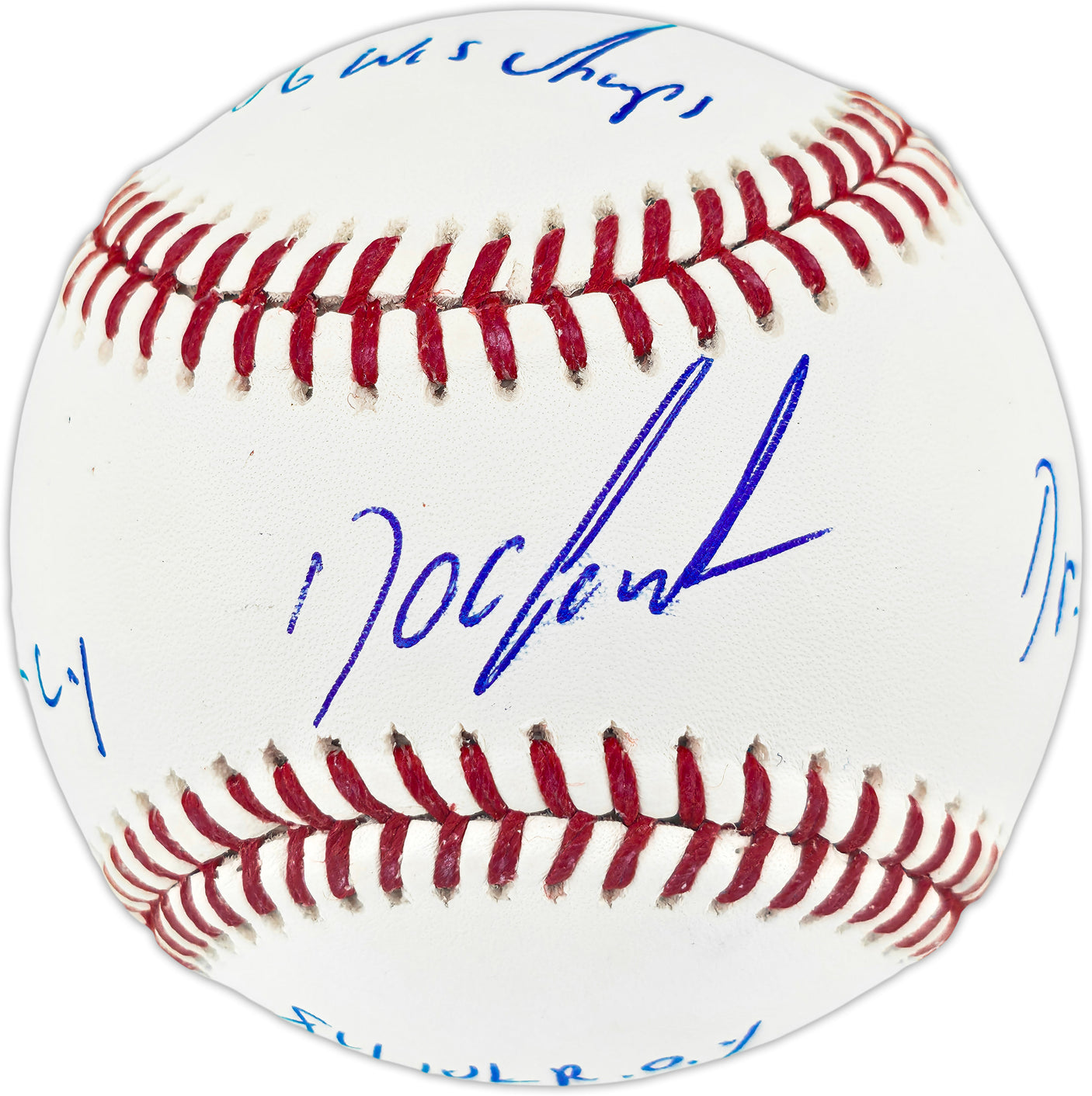 Dwight "Doc" Gooden Autographed Official MLB Baseball New York Mets "86 WS Champs, 84 NL ROY, 85 NL CY, Dr K" Beckett BAS Witness #2W807739