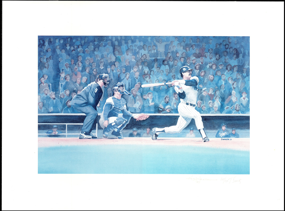**KILLED** Reggie Jackson Autographed 18x24 Lithograph Photo New York Yankees PSA/DNA #T00051