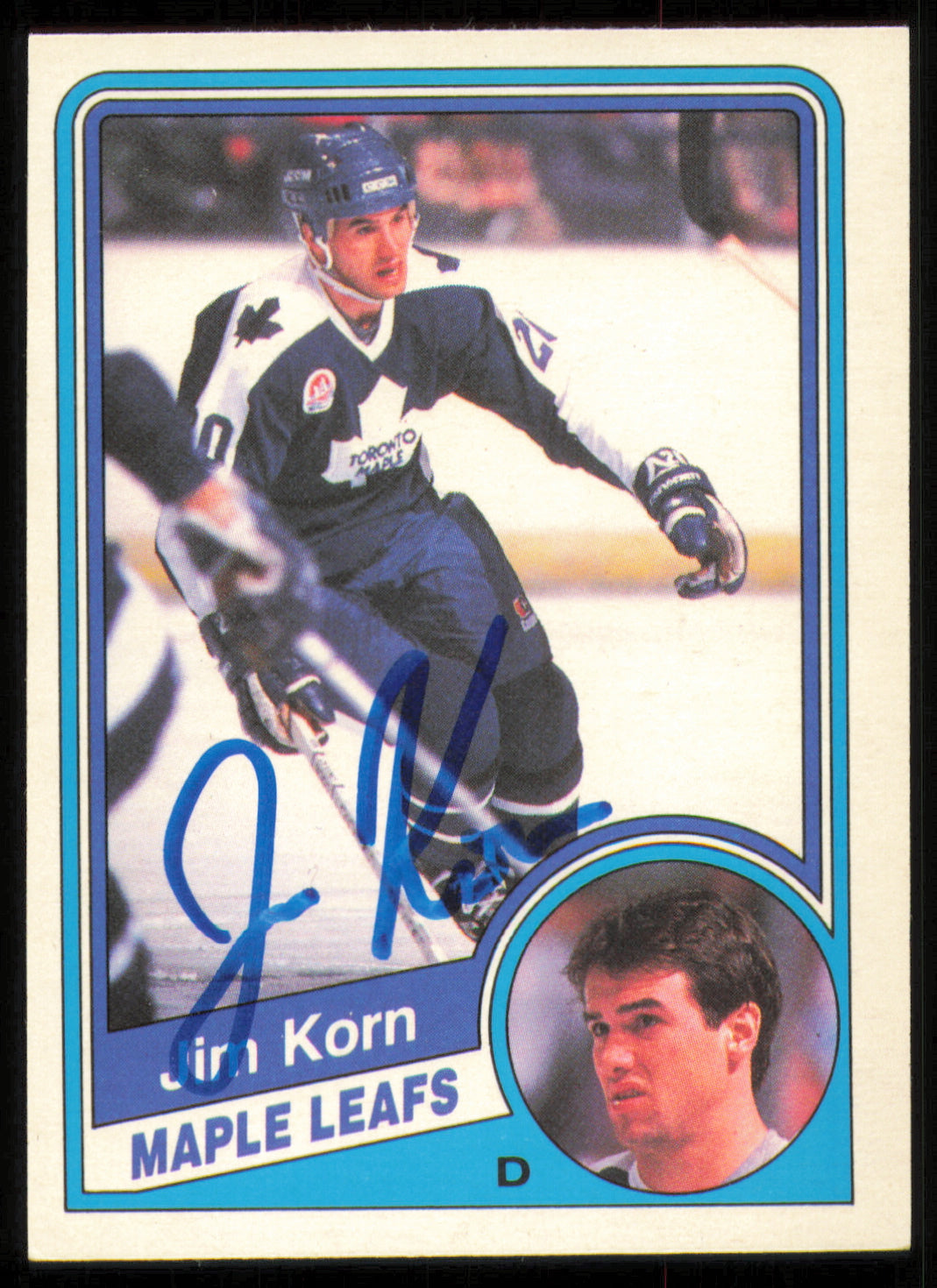 Jim Korn Autographed 1984-85 O-Pee-Chee Card #304 Toronto Maple Leafs SKU #255056