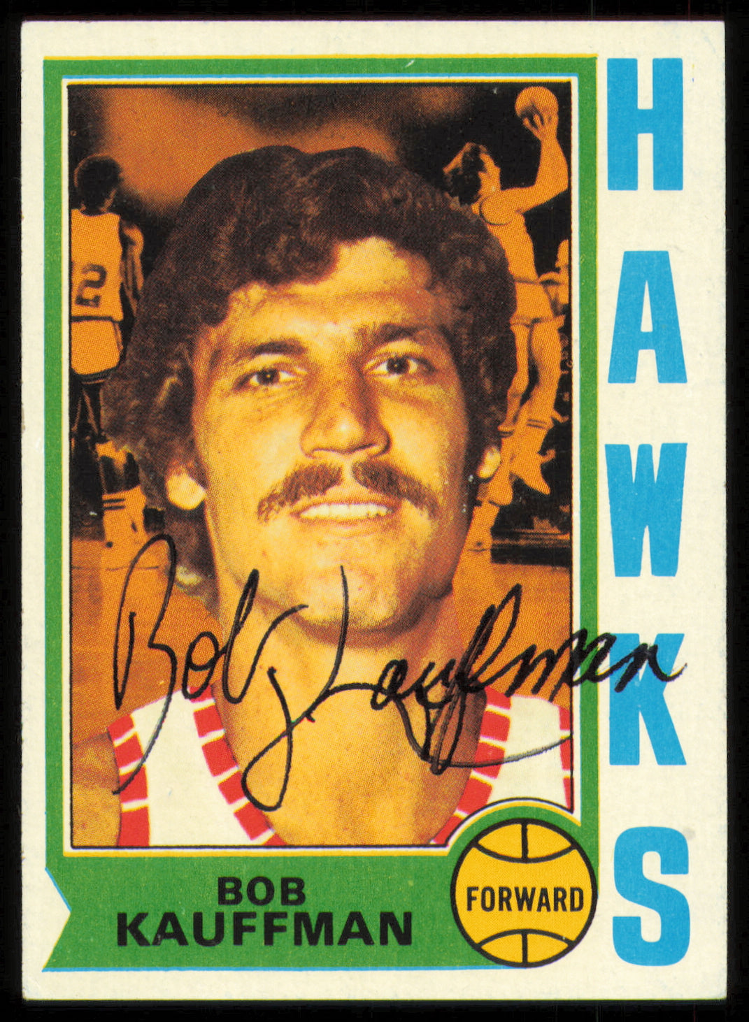 Bob Kauffman Autographed 1974-75 Topps Card #153 Atlanta Hawks SKU #255289