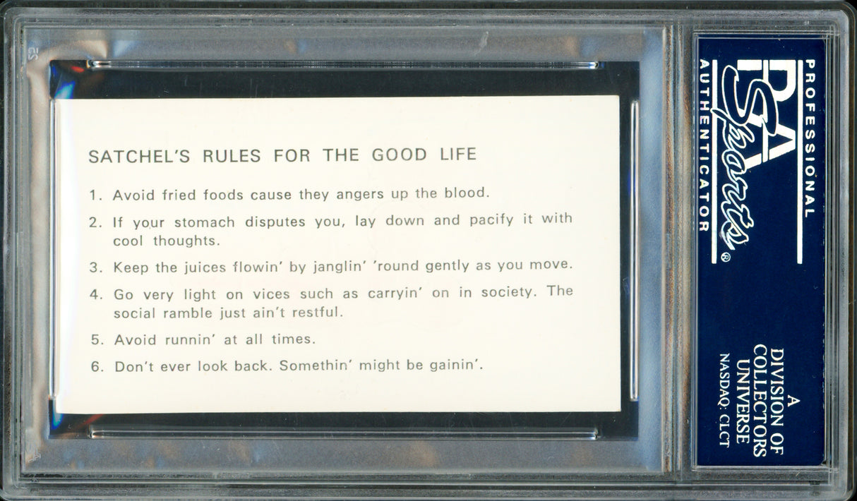 Satchel Paige Autographed 2x3.5 Business Card Springfield Redbirds PSA/DNA #83986958