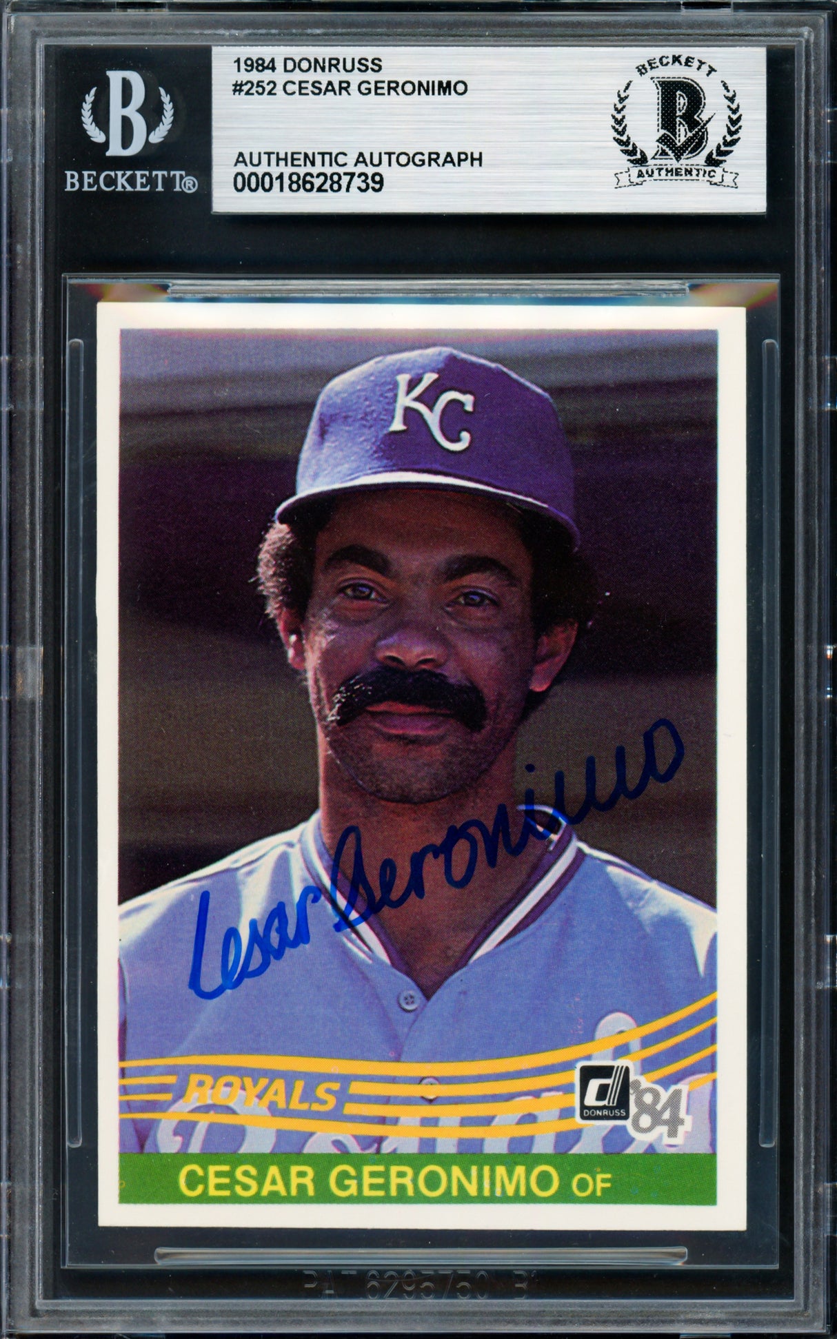 Cesar Geronimo Autographed 1984 Donruss Card #252 Kansas City Royals Beckett BAS #18628739