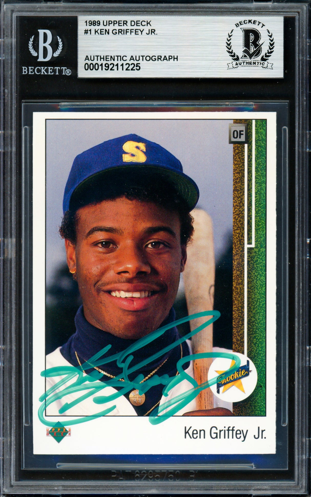 Ken Griffey Jr. Autographed 1989 Upper Deck Rookie Card #1 Seattle Mariners Beckett BAS #19211225