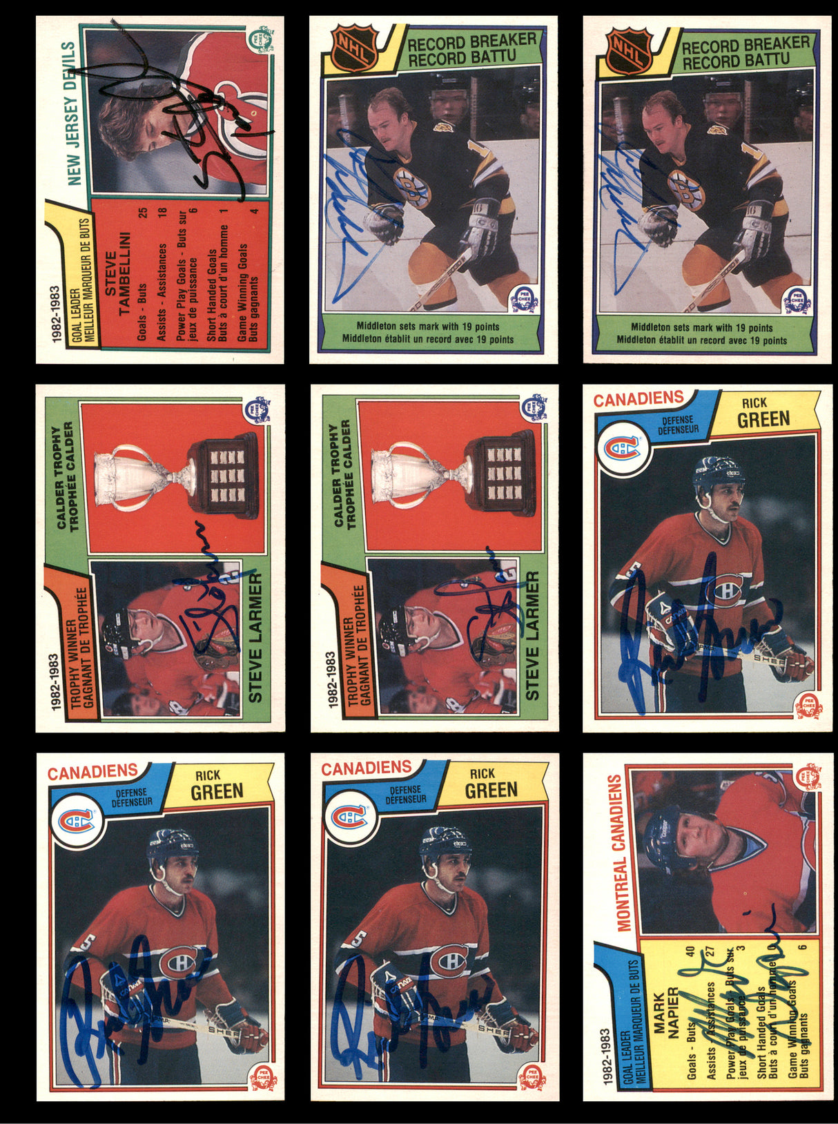 1983-84 O-Pee-Chee Hockey Autographed Cards (72 Count Lot) SKU #257861