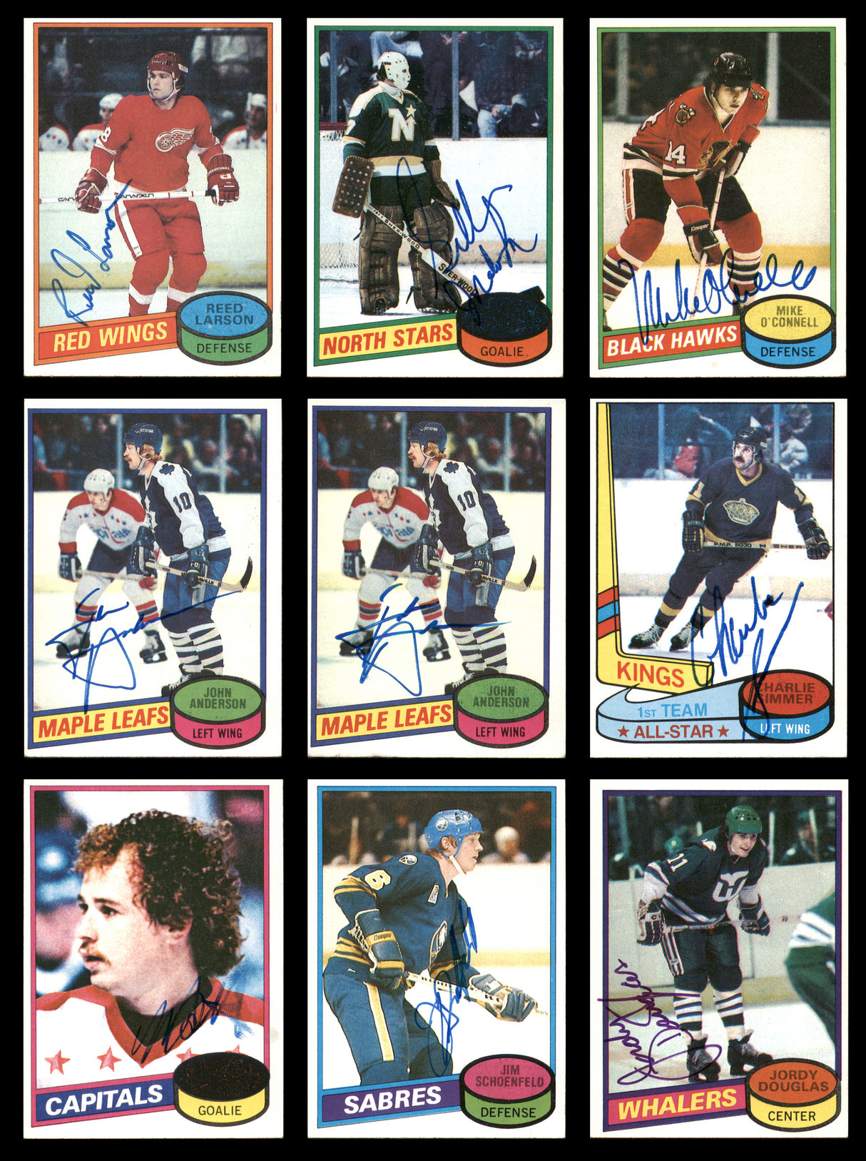1980-81 Topps Hockey Autographed Cards (84 Count Lot) SKU #257867