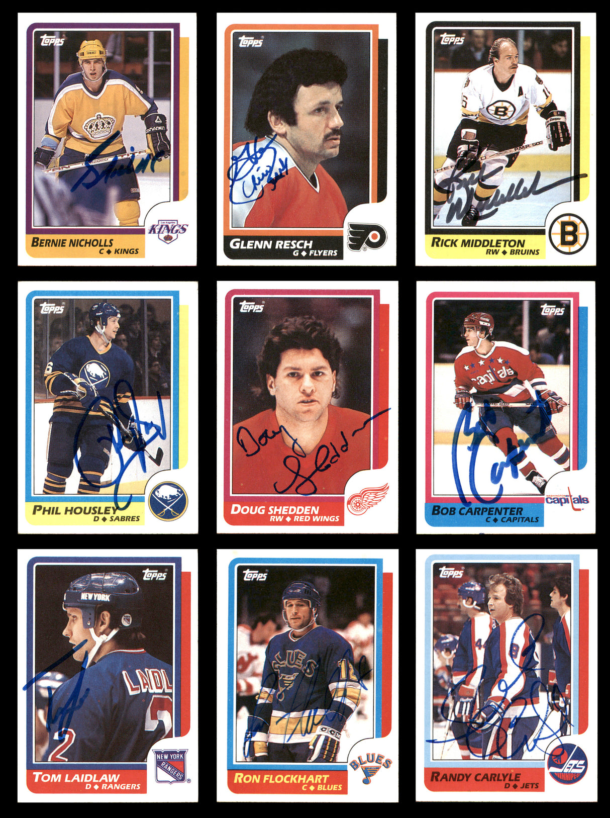 1986-87 Topps Hockey Autographed Cards (94 Count Lot - All Different) SKU #257872