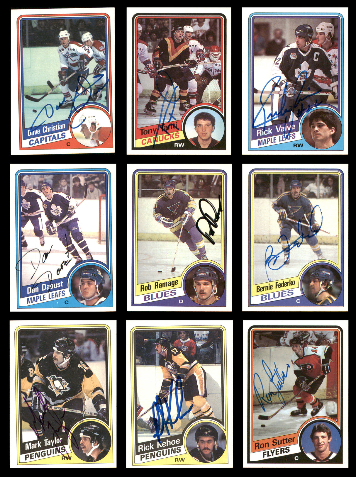 1984-85 Topps Hockey Autographed Cards (57 Count Lot - All Different) SKU #257879