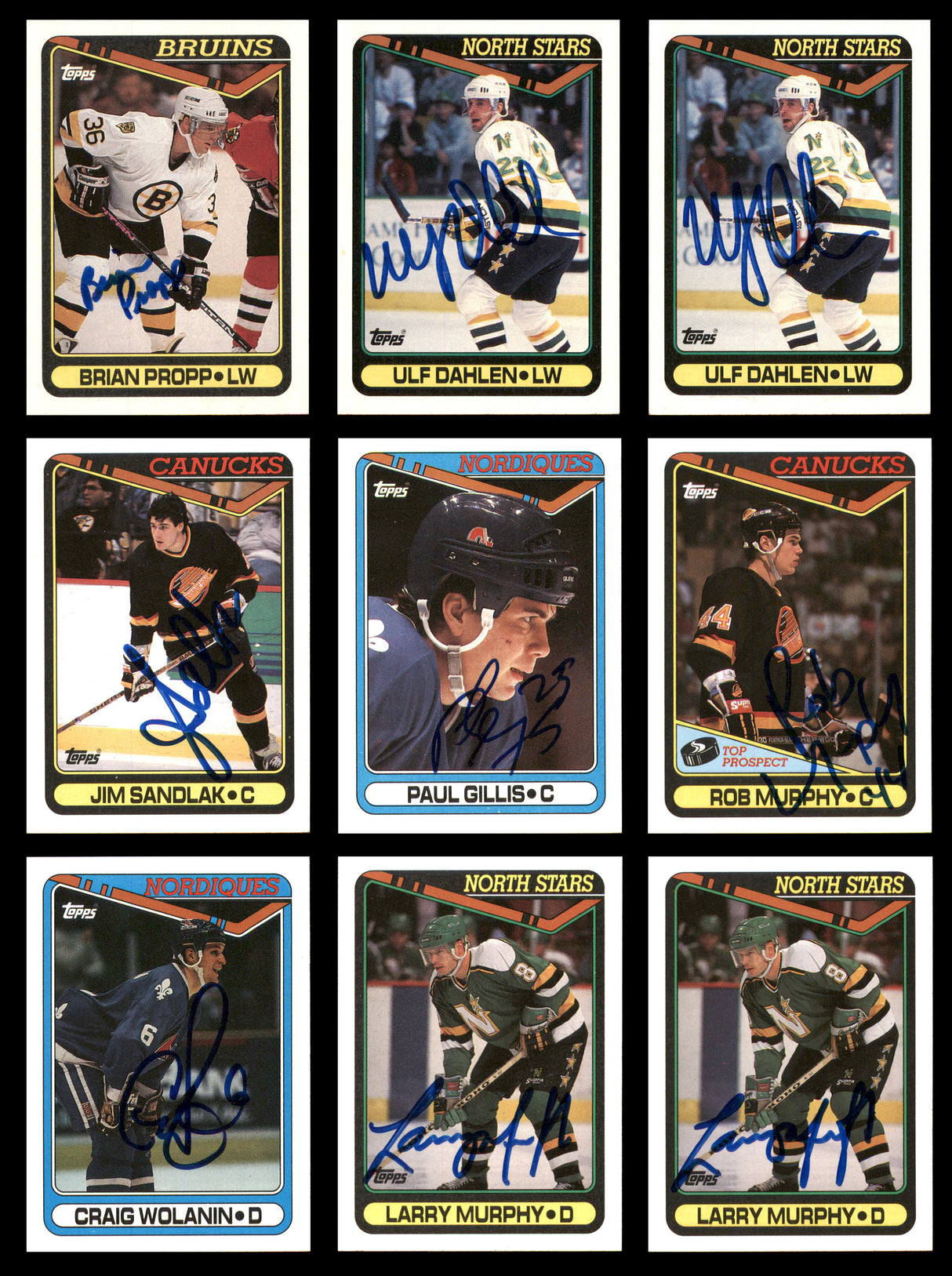1990-91 Topps Hockey Autographed Cards (74 Count Lot) SKU #257892