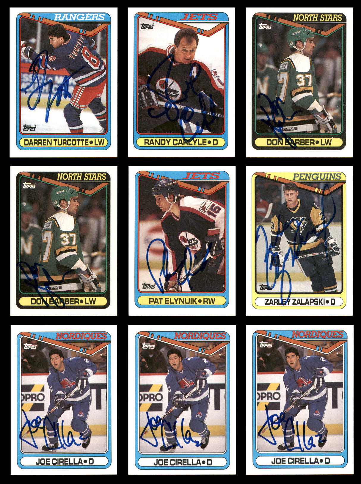 1990-91 Topps Hockey Autographed Cards (74 Count Lot) SKU #257892