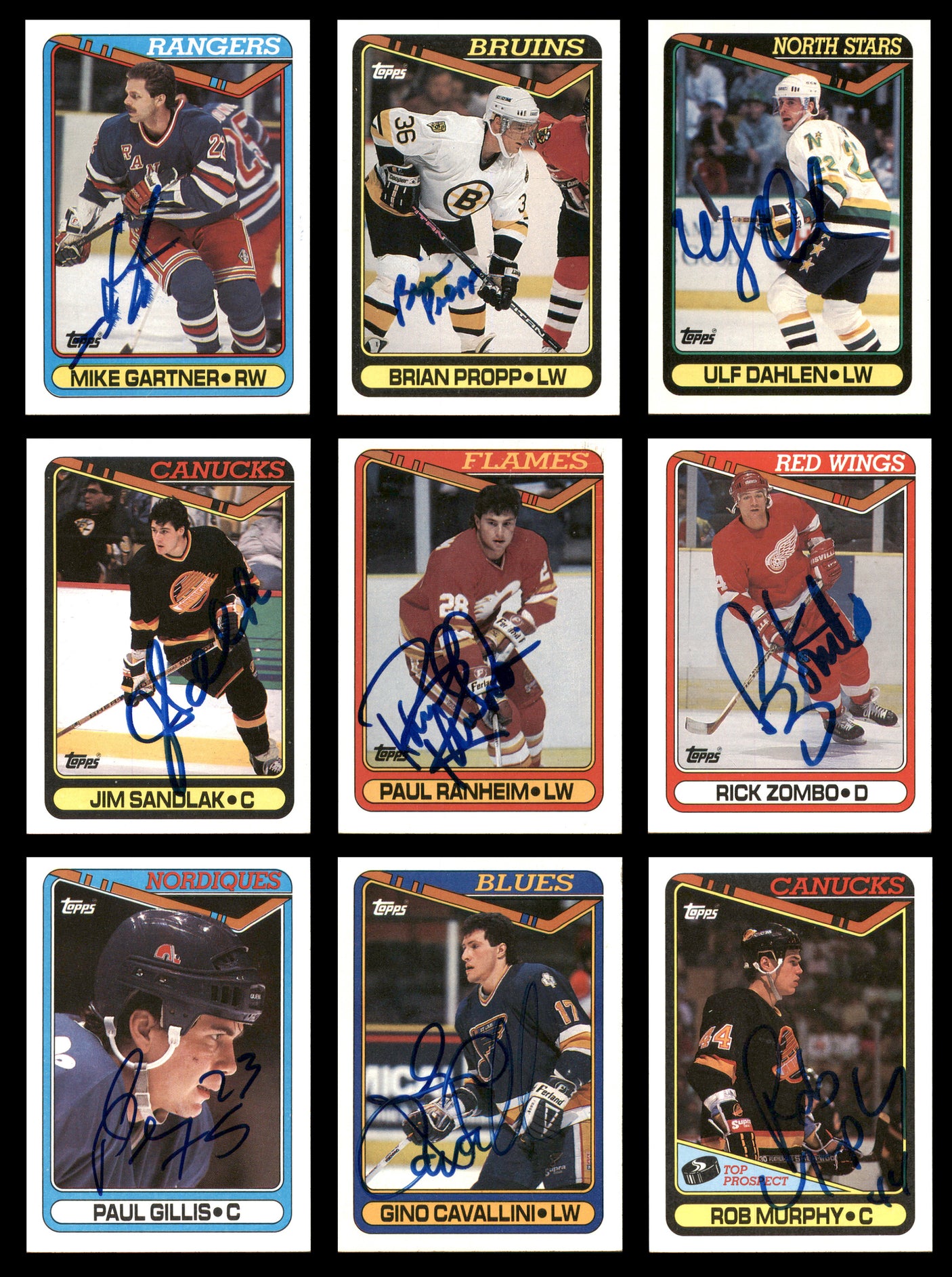 1990-91 Topps Hockey Autographed Cards (84 Count Lot - All Different) SKU #257894