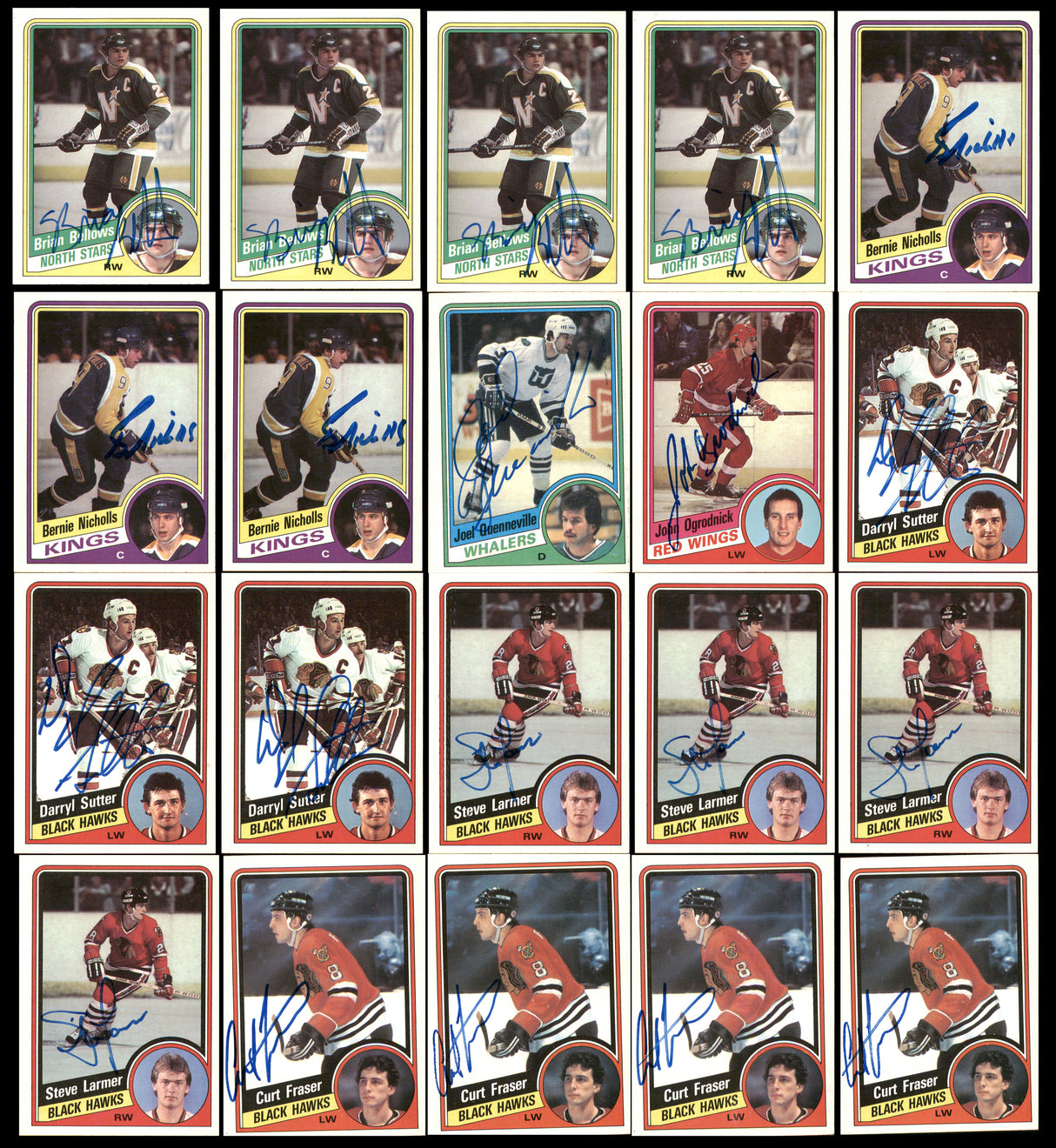1984-85 Topps Hockey Autographed Cards (120 Count Lot) SKU #257904