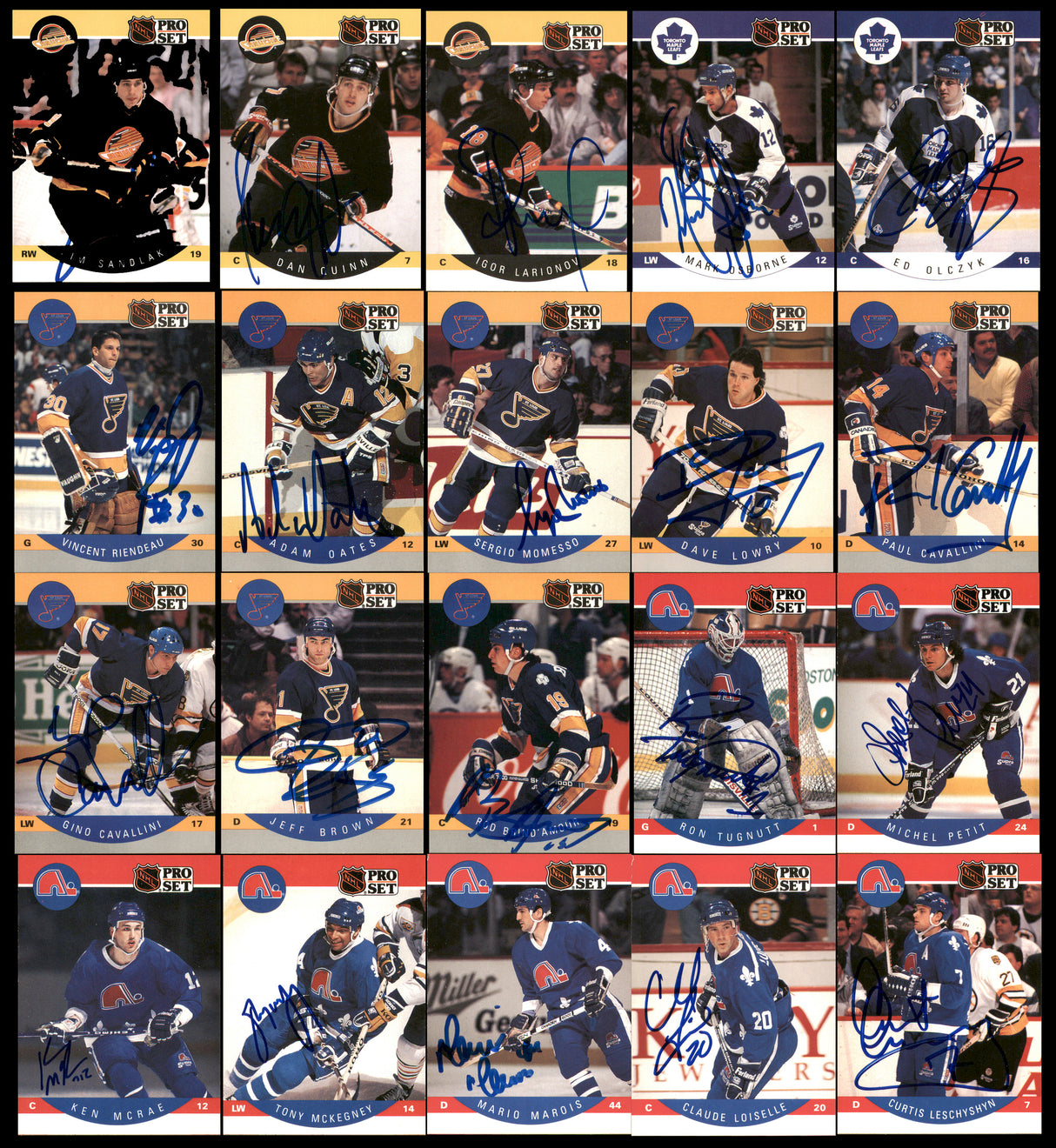 1990-91 Pro Set Hockey Autographed Cards (160 Count Lot) SKU #257907