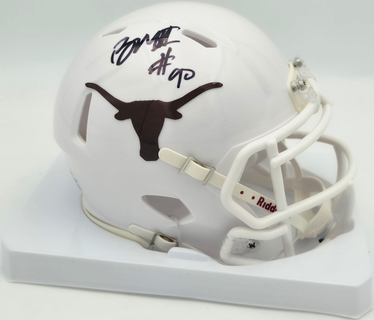 Byron Murphy II Autographed Texas Longhorns White Speed Mini Helmet (Smudged) MCS Holo #62581