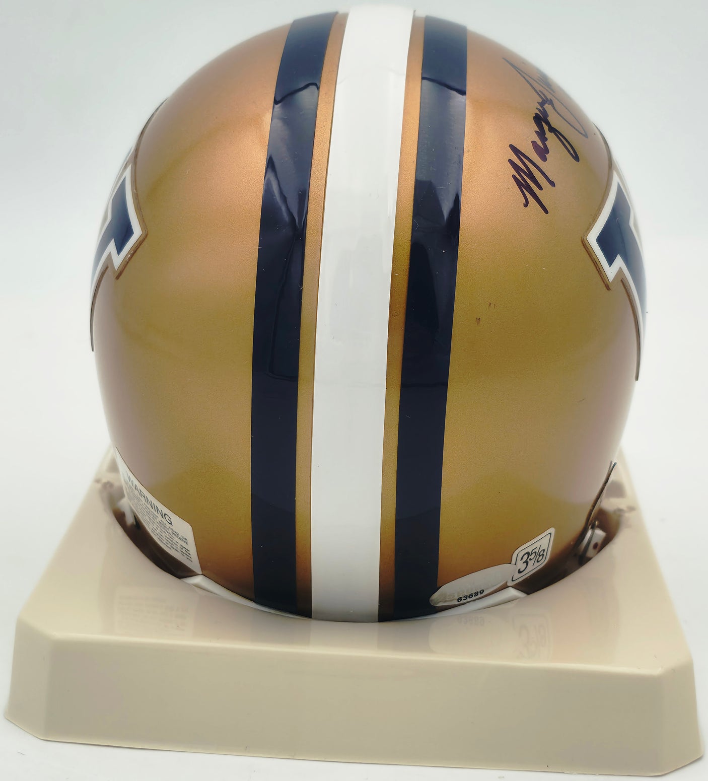 Marques Tuiasosopo Autographed Washington Huskies Gold Mini Helmet MCS Holo #63689