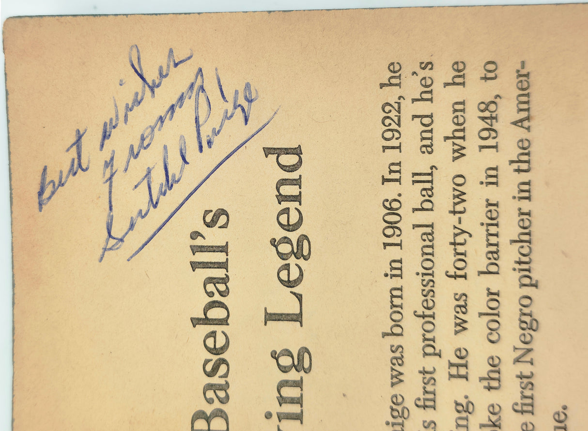 Satchel Paige Autographed Maybe I'll Pitch Forever Book Negro Leagues "Best Wishes" Beckett BAS #AE43590