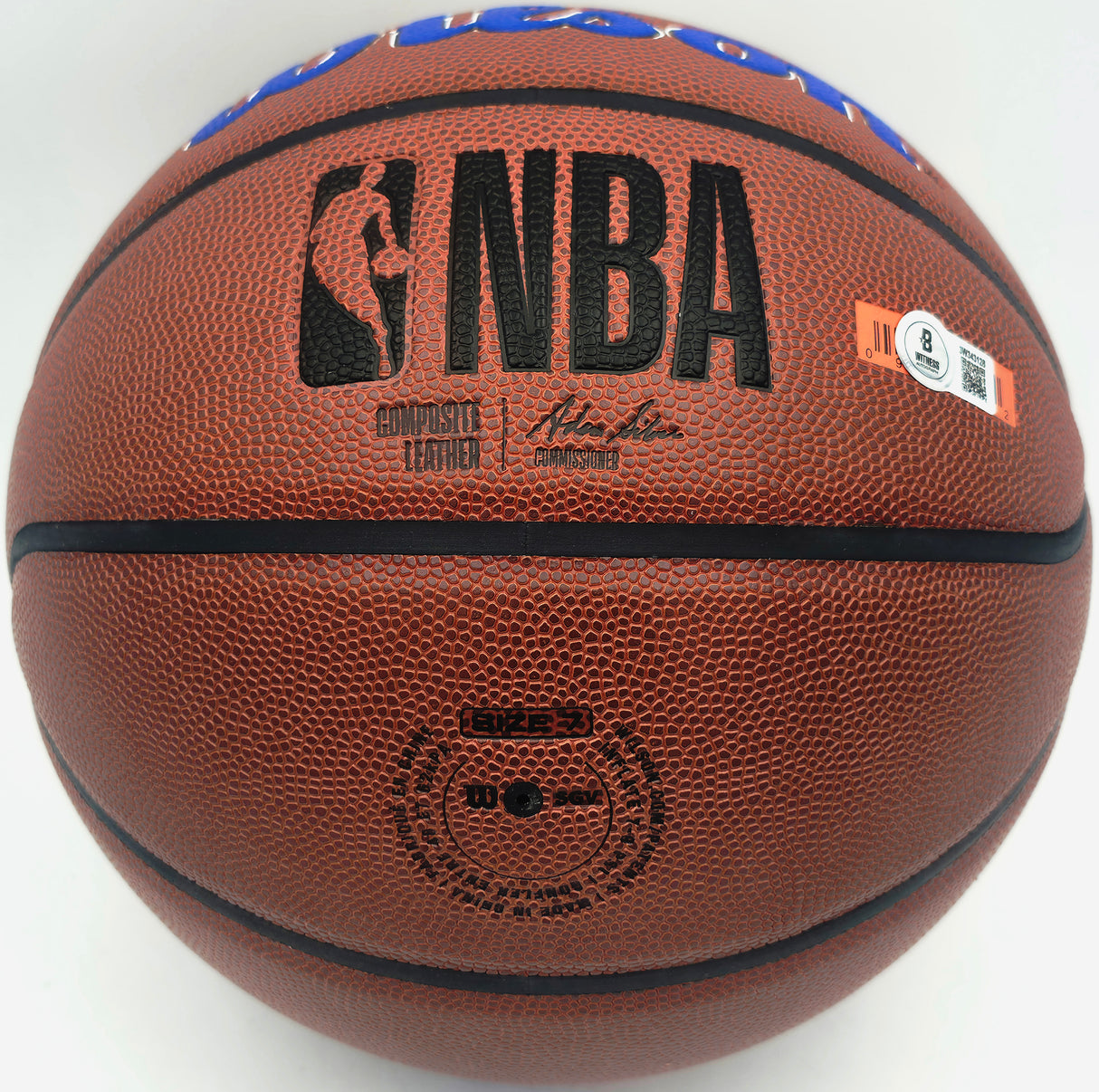 Allen Iverson Autographed Composite Leather Basketball Philadelphia 76ers Logo Beckett BAS Witness #3W343128