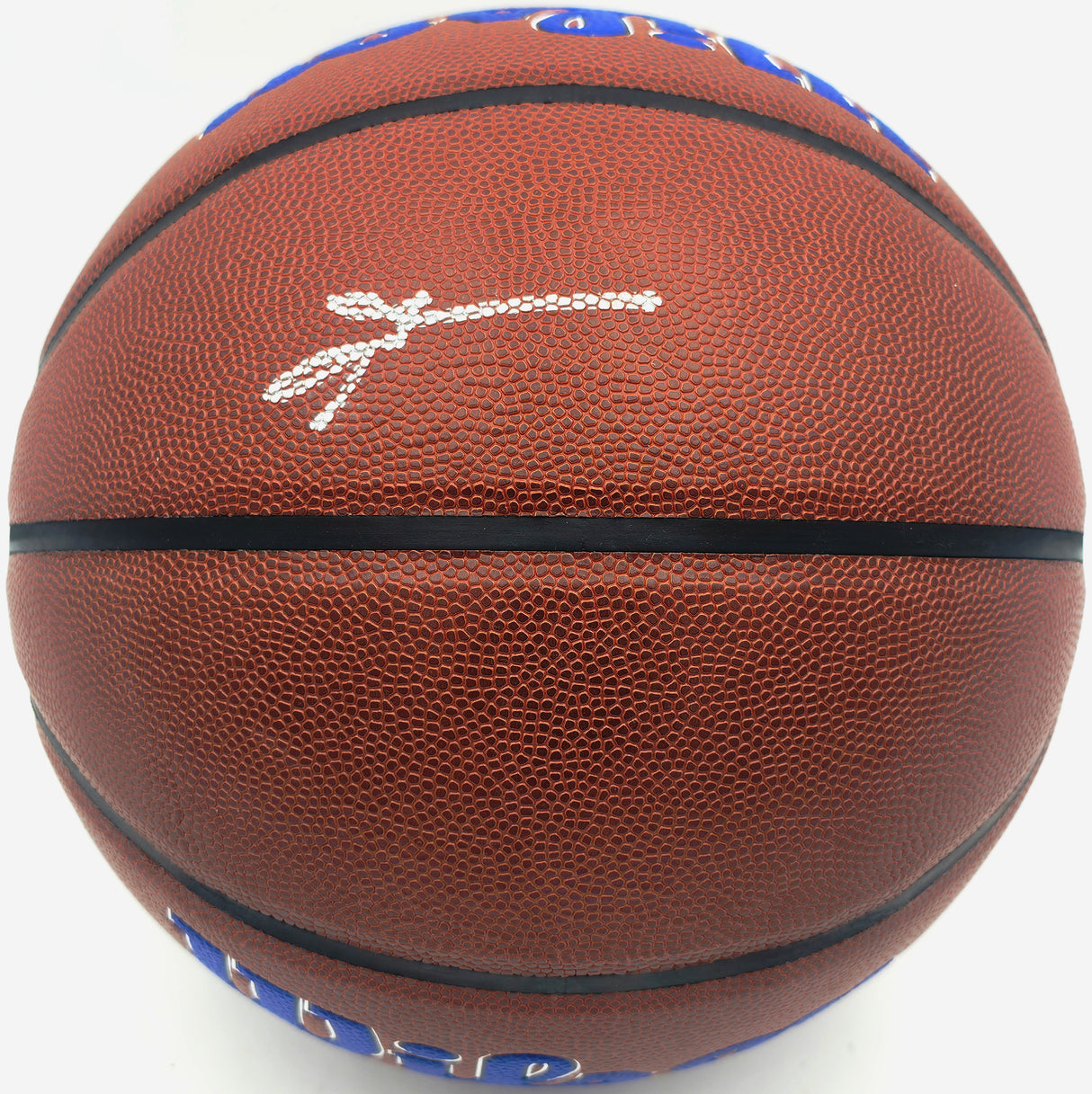 Allen Iverson Autographed Composite Leather Basketball Philadelphia 76ers Logo Beckett BAS Witness #3W343160