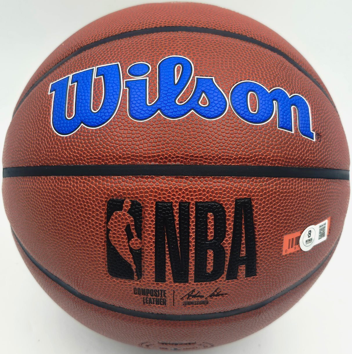 Allen Iverson Autographed Composite Leather Basketball Philadelphia 76ers Logo Beckett BAS Witness #3W343160