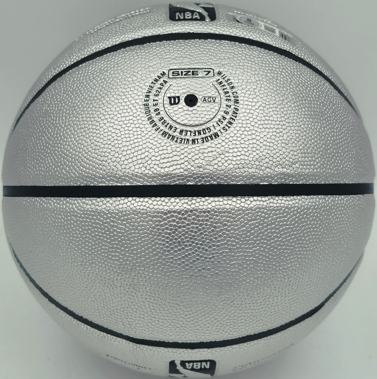 Allen Iverson Autographed Platinum Edition Composite Leather Basketball Philadelphia 76ers Beckett BAS Witness #3W343066